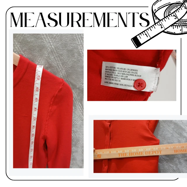 Merona Cardigan Sweater Womens XS Red Button Front Crewneck Stretch Long Sleeve - Image 3 of 4