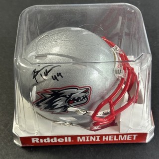 Casco mini calcio Brian Urlacher HOF firmato New Mexico AUTO JSA