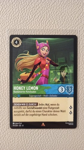 Disney Lorcana 111/204 Honey Lemon Kostümierter Katalysator -Domäne von Dschafar