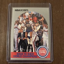 1990-91 NBA Hoops Detroit Pistons BACK TO BACK WORLD CHAMPIONS #342 🔥