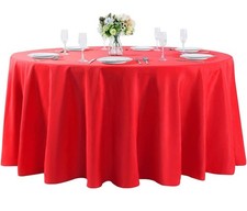 132 Inch Round Tablecloth Washable Polyester Table Cover for Wedding Party