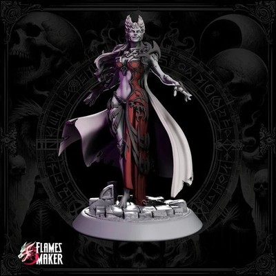 Female Undead Boss | Warlock | Villain Unpainted Miniature | D&D | DnD Mini