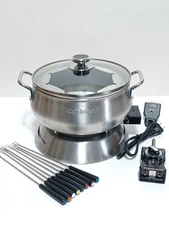 Cuisinart Electric Fondue Set 3 Quart Stainless Steel CFO-50CB▪︎NICE!!!