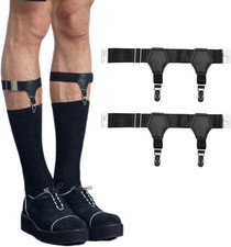 Men  S 2 Pieces Sock Garters Belt Holders Adjustable Non-Slip Sock Strap Suspende