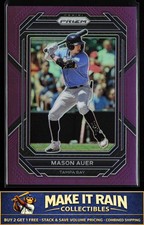 Mason Auer 2023 Panini Prizm Purple Prizms #123 #/99 Tampa Bay Rays Baseball