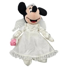 Disney Bean Bag Plush - BRIDE MINNIE MOUSE Mickey Mouse  8 inch - New w/Tag