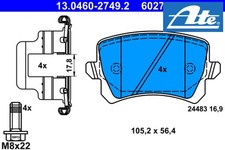 REAR BRAKE PADS SET 13.0460-2749.2 ATE I