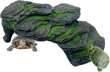 Resin Turtle Basking Platform,Turtles Rock Dock Climbing Ramp Cave Hideout De...