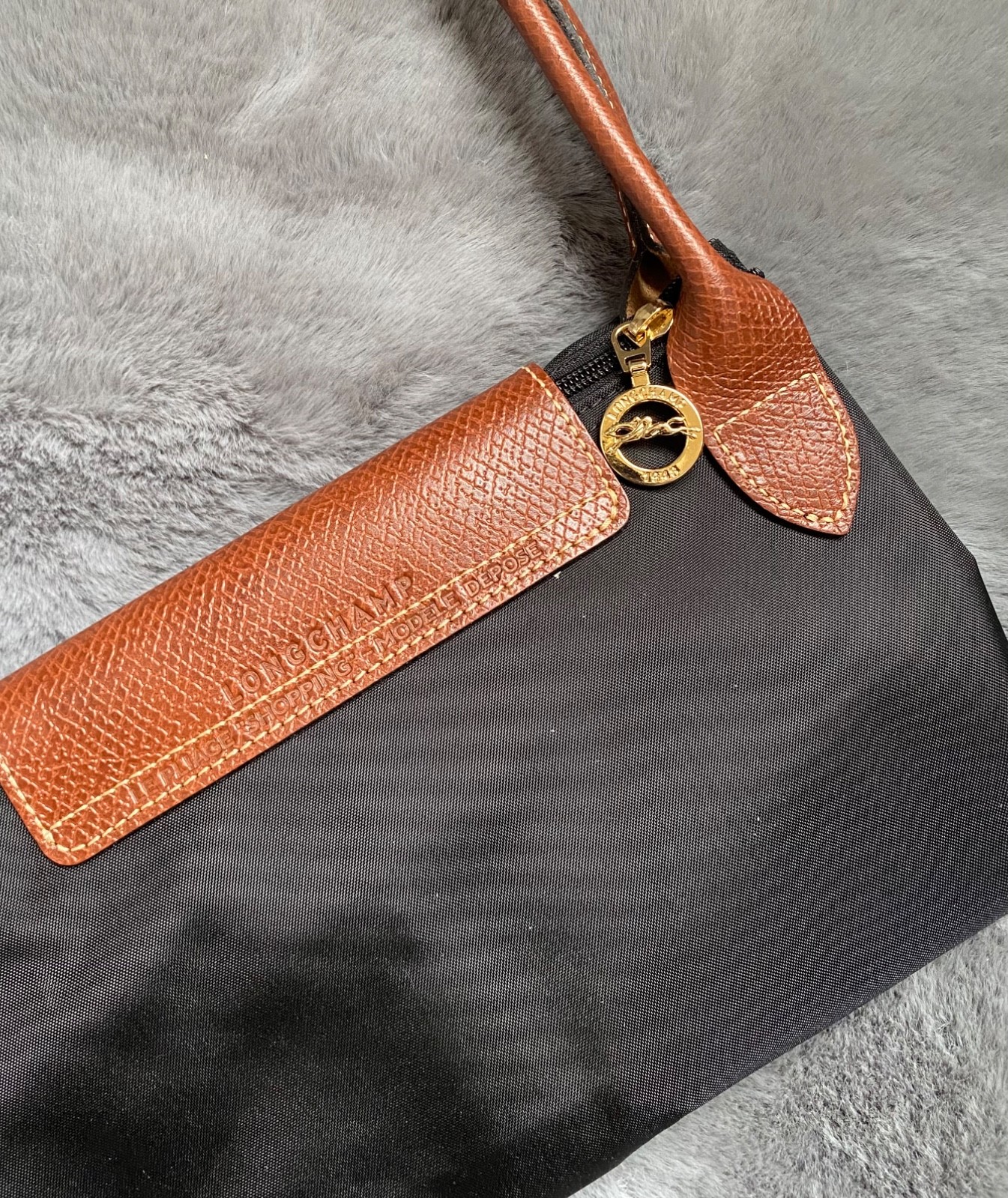 NEW 2010s Authentic Longchamp Le Pliage Original Black Large Tote Shoulder Bag image 6