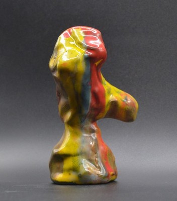''Barbaric Reptile Lady'' -Experimental Original Clay Sculpture. Hand made &glazed