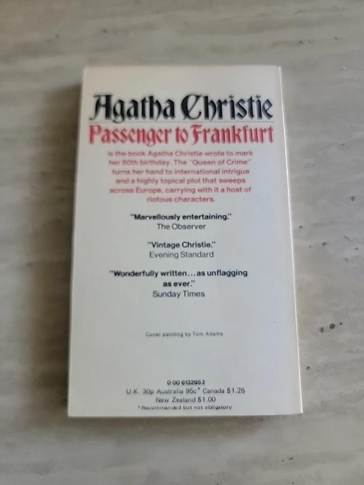 Passenger To Frankfurt By Agatha Christie Mass Market PB Book First Time In PB - Image 2 of 4