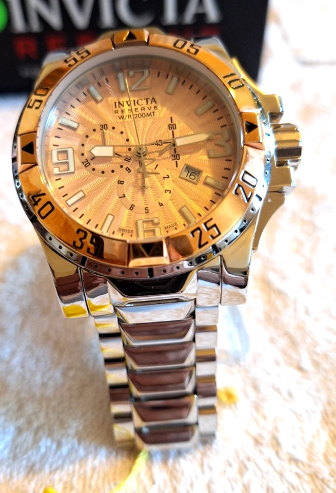 Reloj Invicta Excursion Reserve para hombre HECHO EN SUIZA cronógrafo esfera rosa #10890 Foto 3 de 4