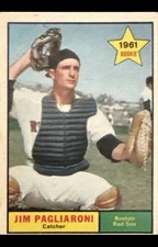 Topps 1961 Jim Pagliaroni Rookie #519 Boston Red Sox MLB Baseball Trading Card. rookie card picture