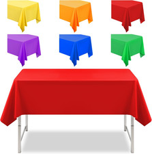 6 Pcs Rainbow Plastic Tablecloths Assorted Colorful Disposable Party Table Cloth