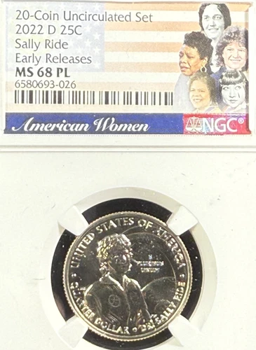 2022 D SALLY RIDE AMERICAN WOMEN QUARTER EARLY RELEASE NGC MS 68 PL