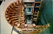 Vintage Smithsonian Civil Engineering Timbering Replica Postcard