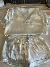 In Bloom by Jonquil Women's Satin Bride Pajama Short Set Small EUC Never Worn