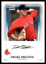 Drake Britton 2011 Bowman #BP94 Red Sox MLB READ FREE SHIPPING AutographDen