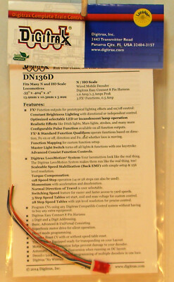 NEW N Digitrax DN136D 1A Wired 3 Function Decoder