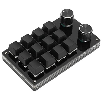 One Handed Programmable Mechanical Keyboard 12 Keys RGB Programmable Macro Ke...