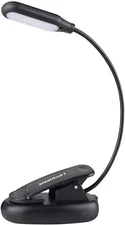 Clip-On Book Light with 5 LEDs, 3 Colors, USB & Battery Operated