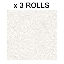 Image of White Blown Vinyl Textured Wallpaper Paintable Cracked Paste The Paper x 3