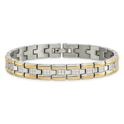 *BRAND NEW* Chisel Stainless Polished Yellow IP-plated Link Bracelet SRB2009-8.5 - Image 3 of 4