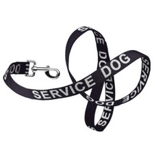 Reflective "SERVICE DOG" Leash W 5/8" x L 72" - Black