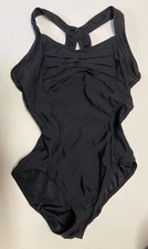  CAPEZIO Pleated SYNERGY DANCE LEOTARD BALLET Black X-Strap 10189 Ballet