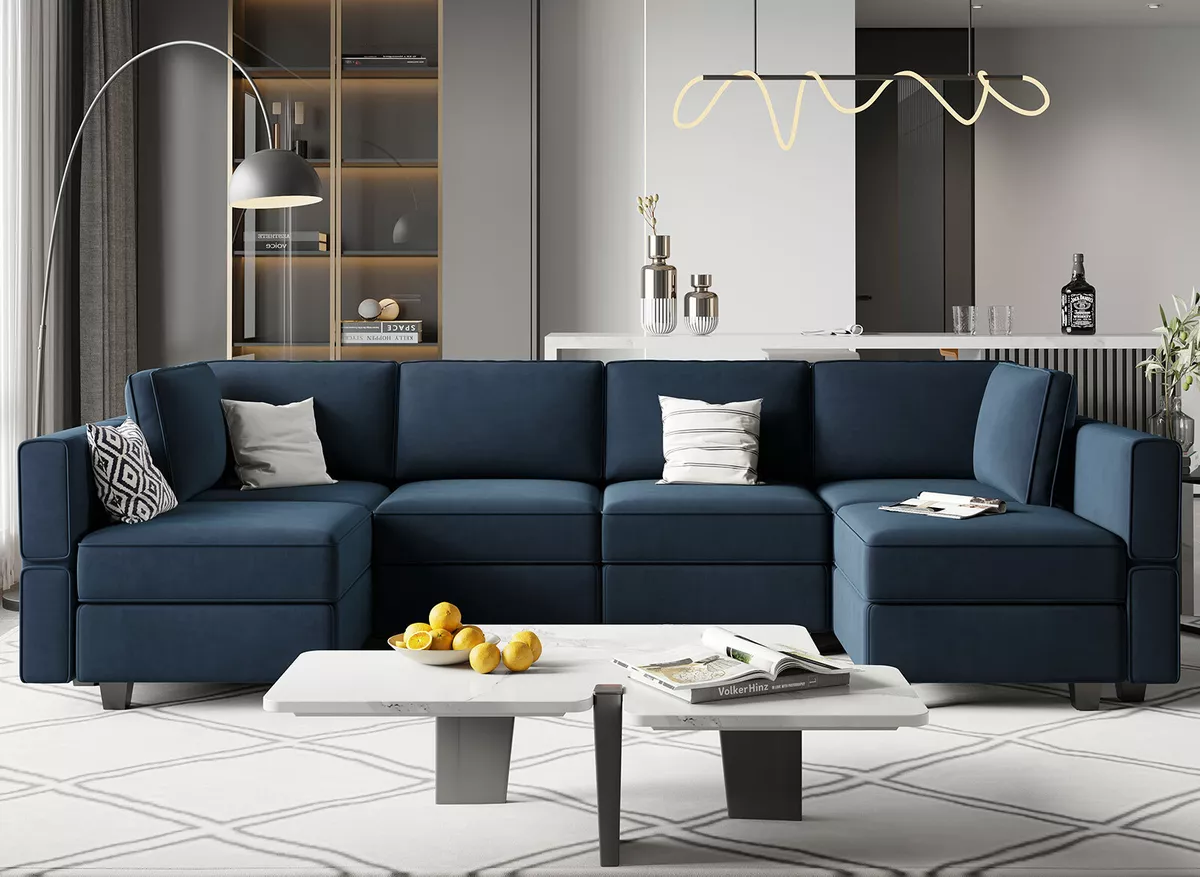 (MUST GO TODAY) Navy Blue Sectional Couch From Rooms To Go