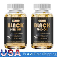 Black Seed Oil,Premium Cold Pressed,1000mg Non-GMO,Premium Black Seed 2Bottles