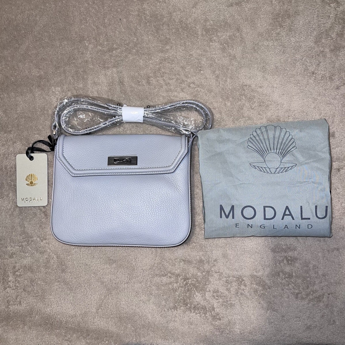Modalu Lily Grey Leather Small Crossbody Bag *bnwt sealed
