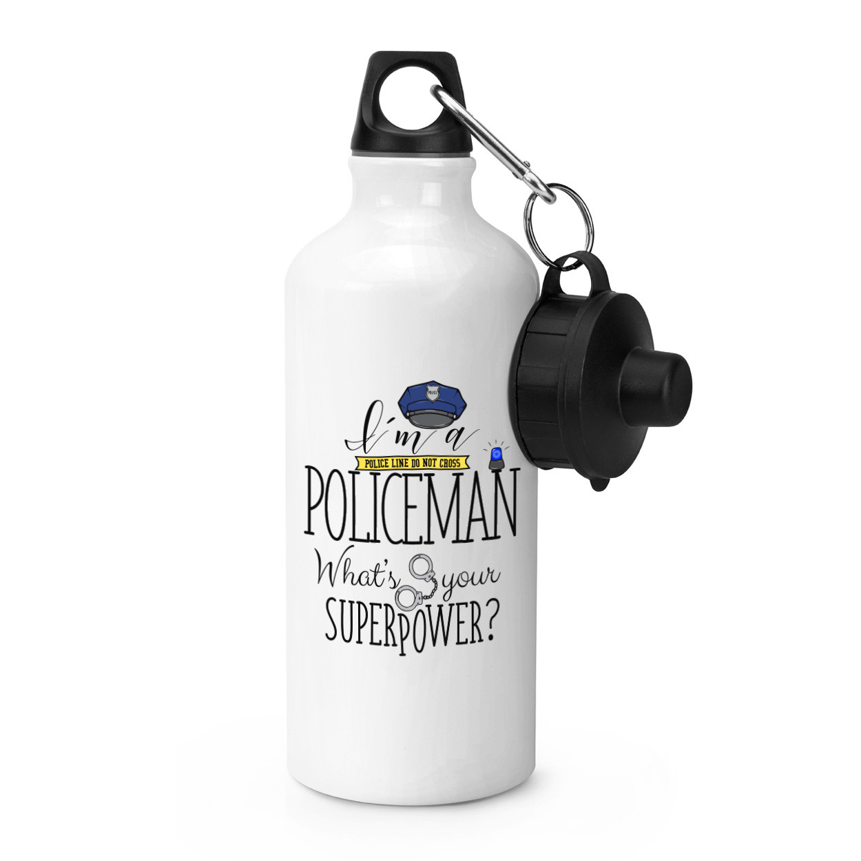 I'm A Policeman What's Your Superpower Sports Bottle Drinks Camping Flask Police