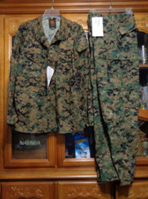USMC MARPAT Uniform WOODLAND SET Combat Shirt Pant LARGE REGULAR NEW WITH TAG