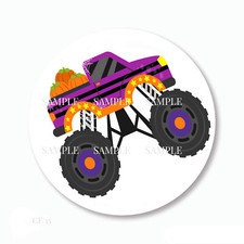 Halloween Monster Truck Favors Scrapbook Stickers Monster Truck Envelope Seals