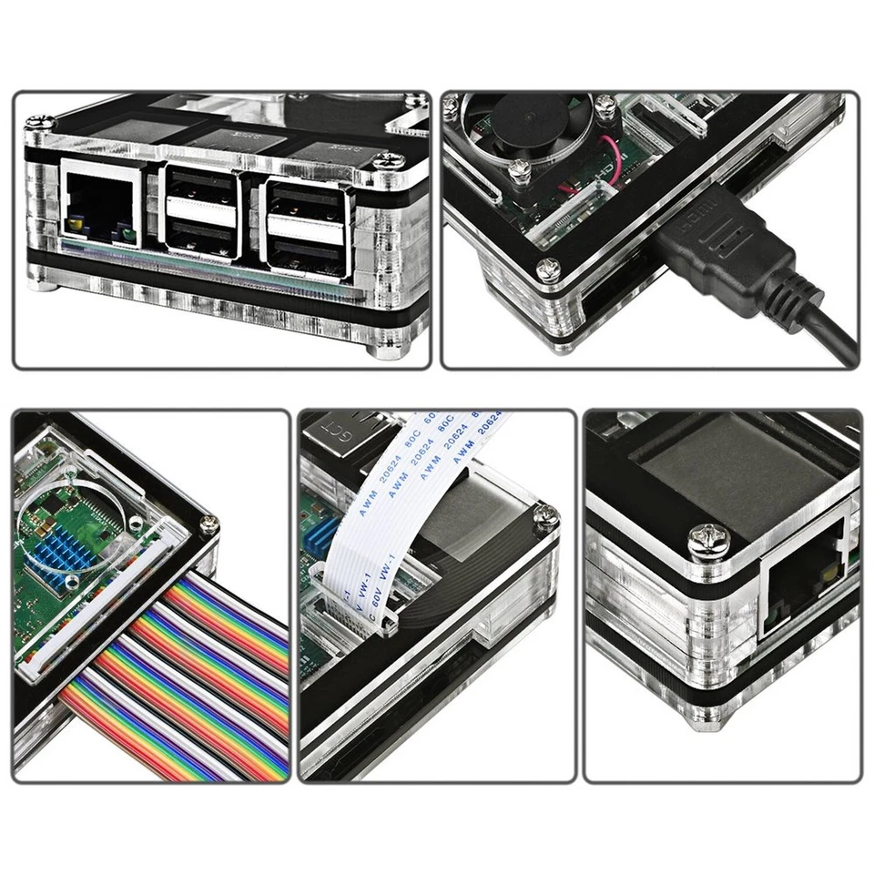 Estuche Miuzei Raspberry Pi 3 B+ con Ventilador Refrigeración Pi 3B Estuche con 3 Piezas Sin Calor... Foto 4 de 4