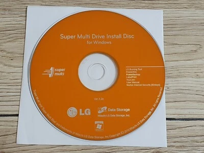Software de disco de instalación LG Super Multi Drive para Windows unidad grabadora de DVD NUEVO