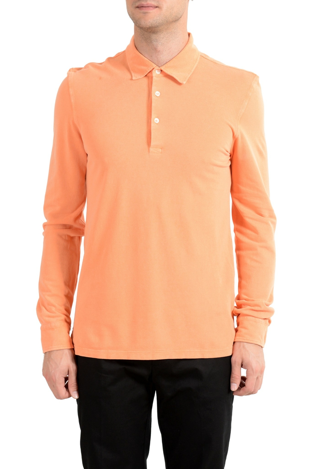 Мужская оранжевая рубашка поло Malo с длинным рукавом US M IT 50 15190₽