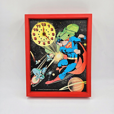RARE Vintage 1978 SUPERMAN New Haven Wall Clock DC Comics, - WORKS