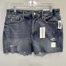 Old Navy Womens O.G. Denim Shorts High Rise Ripped Cut Off 3" Inseam Size 12 New