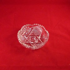 Star pattern cut glass candy dish