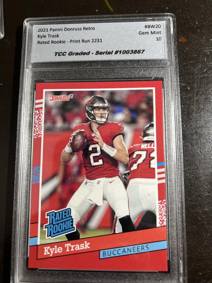 2021 Donruss Rated Rookie Retro Kyle Trask BW20 TCC Graded Gem Mint 10 - Image 4 of 4