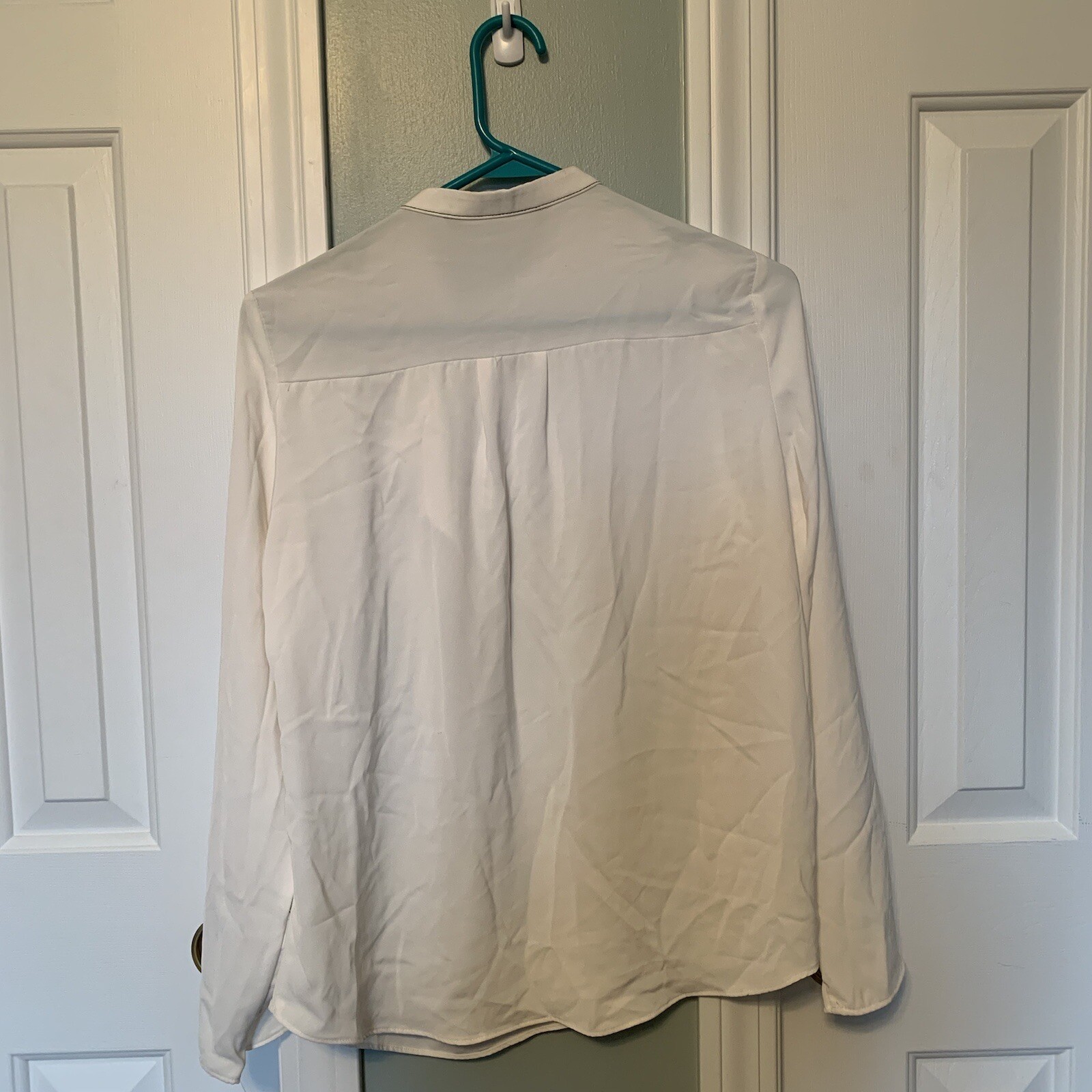 Zara Basic white long sleeve blouse button detail… - image 3