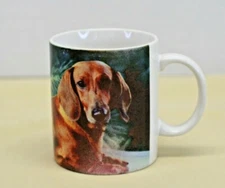 Vintage 1994 Barbara Augello XPRES Coffee Cocoa Mug Dachshund  Dog 10 oz.  NOS