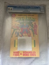 SUPER FRIENDS WORD FINDS Tempo Books 1977 CGC 9.4 White Pages Holy Grail!