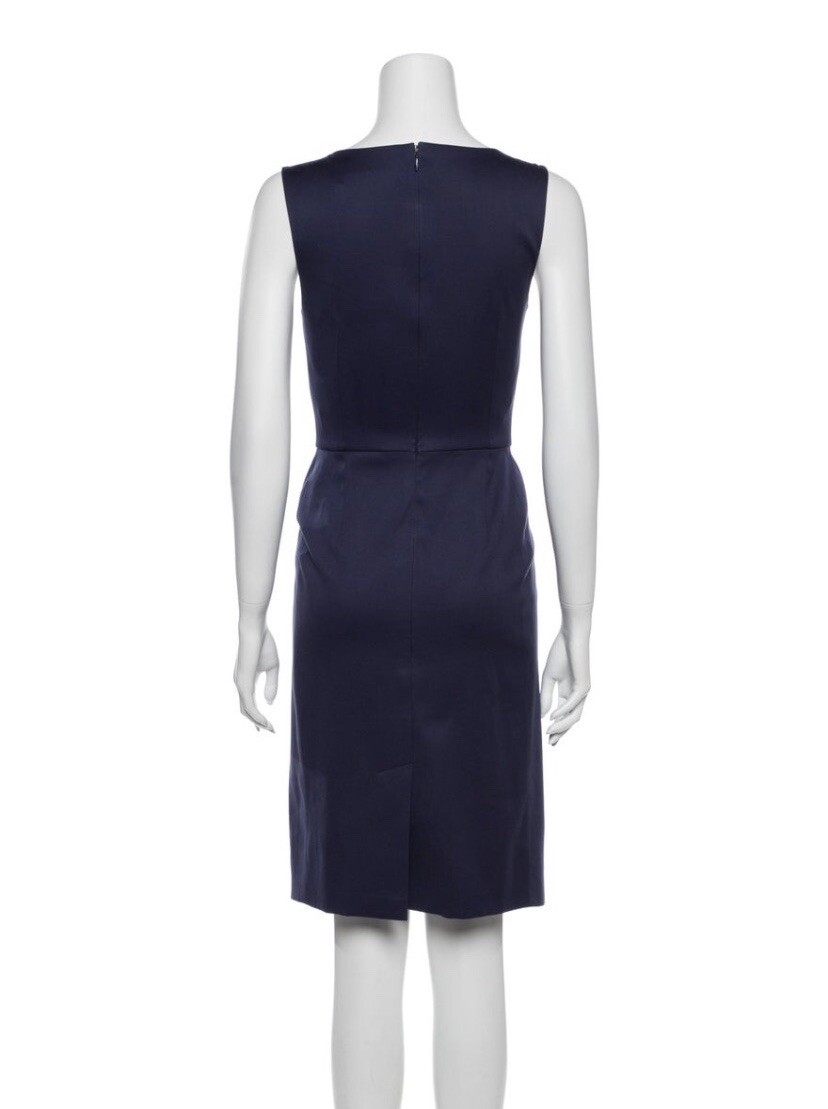 ABITO BLU A SCOOP AUTENTICO SAINT LAURENT ysl taglia 34 nuovo di zecca