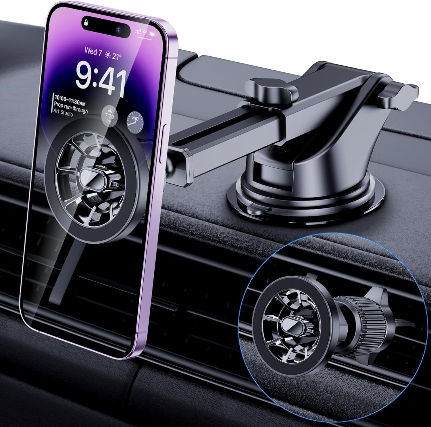 For Car Mount Strong Magnets 3 in 1 Universal Magnetic Phone Holder for Car