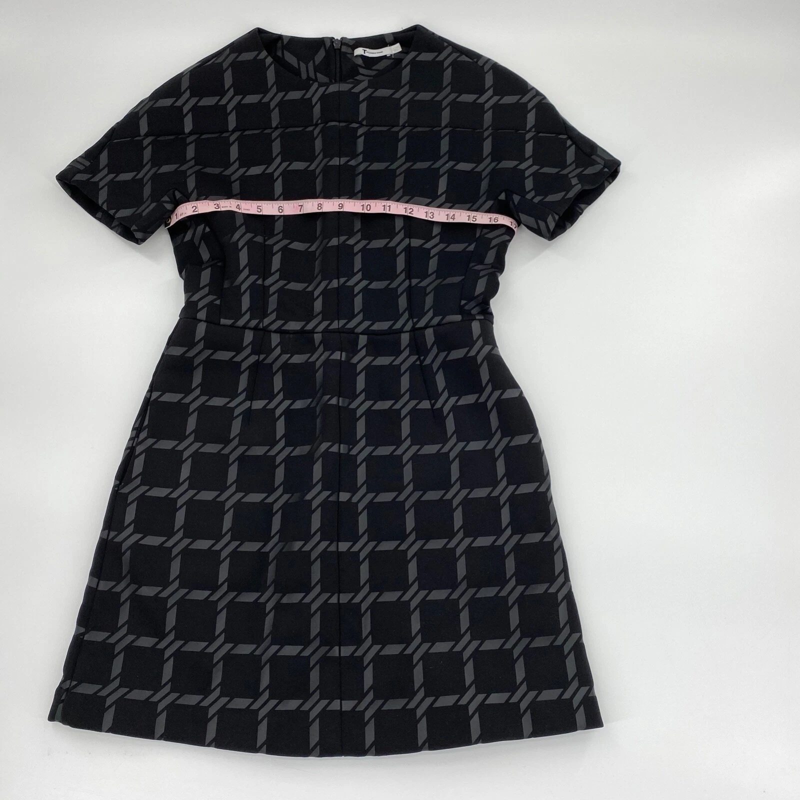 T Alexander Wang abito donna nero manica corta con tasche piccolo