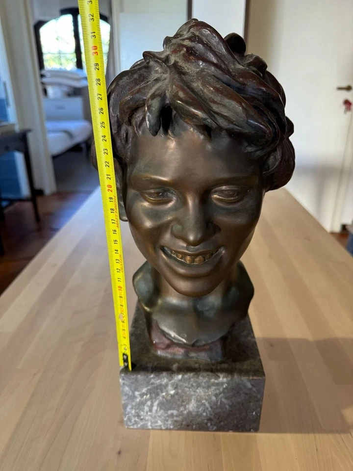 Licco Scultura busto Vincenzo Gemito 32cm bronzo Fonderia Gemito (Napoli) - Immagine 2 di 4