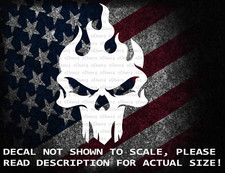 Flaming Skull Cut Vinyl Decal Sticker US Seller US Made